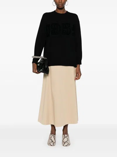 Max Mara 1951 Motif Wool And Cashmere Jumper In Black