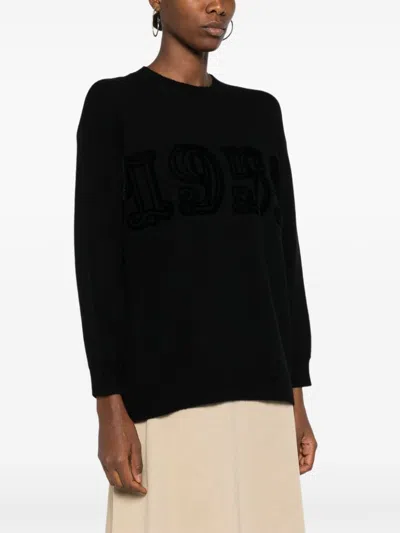 Max Mara 1951 Motif Wool And Cashmere Jumper In Black