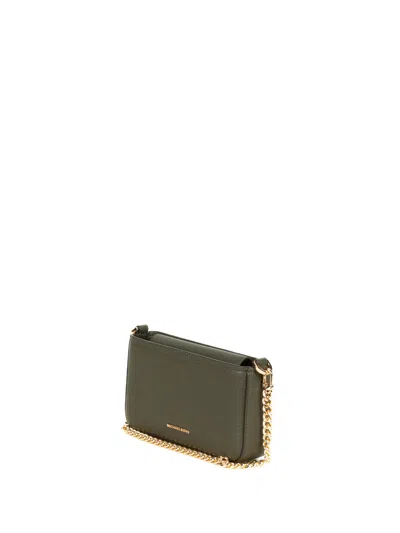 Michael Kors Bryant Small Convertible Clutch In Pebbled Leather In Green