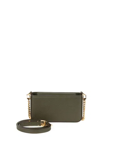 Michael Kors Bryant Small Convertible Clutch In Pebbled Leather In Green