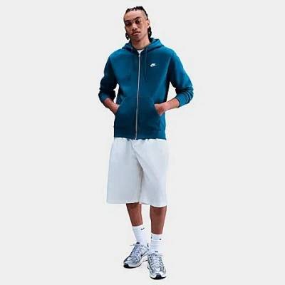 Nike Men's Club Fleece Embroidered Premium Full-zip Hoodie In Blue