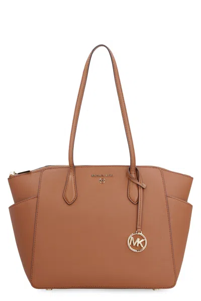 Michael Michael Kors Marilyn Leather Tote In Blue