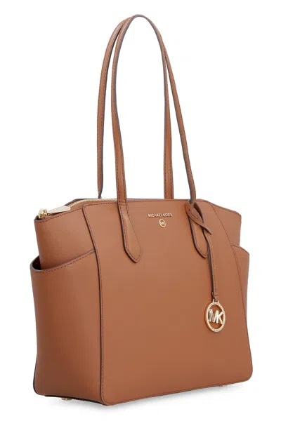 Michael Michael Kors Marilyn Leather Tote In Blue