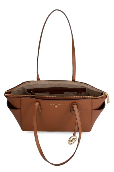 Michael Michael Kors Marilyn Leather Tote In Blue