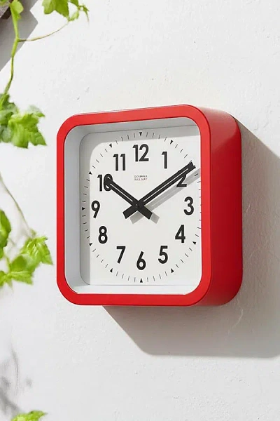 Cloudnola The Big Railway Square Wall & Desk Clock In Red At Urban Outfitters In Red