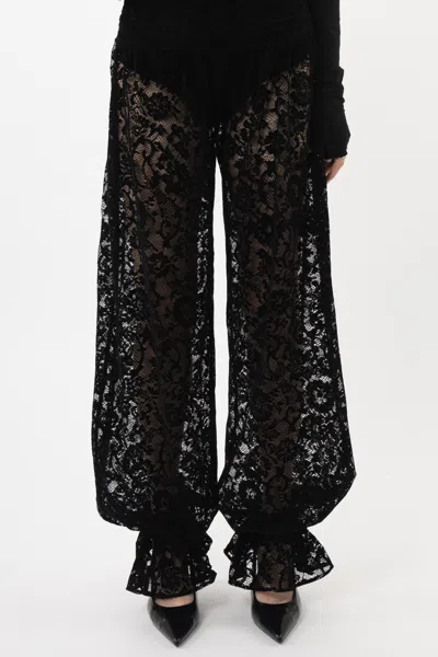 Arakii Velvet Lace Balloon Pants In White