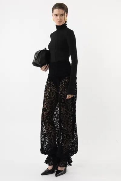 Arakii Velvet Lace Balloon Pants In White