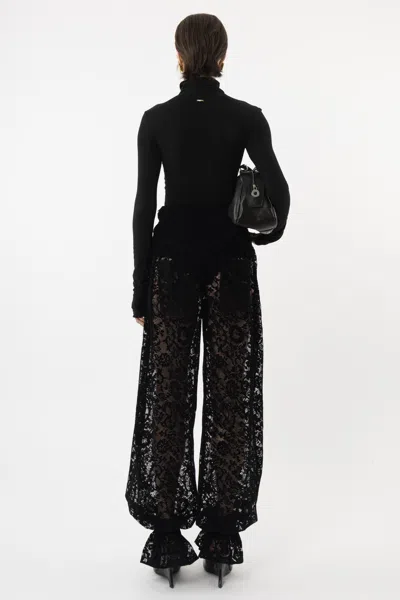 Arakii Velvet Lace Balloon Pants In White