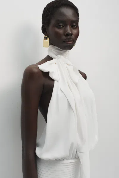 Arakii Deep Back Halter Dress In Red