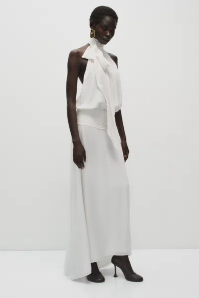 Arakii Deep Back Halter Dress In Red