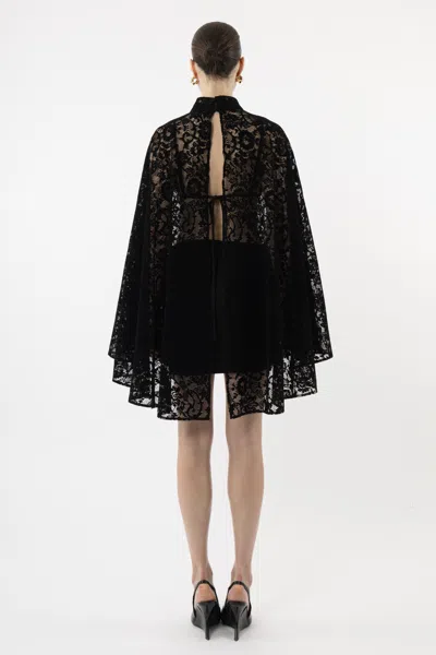 Arakii Velvet Lace Mini Dress In Black