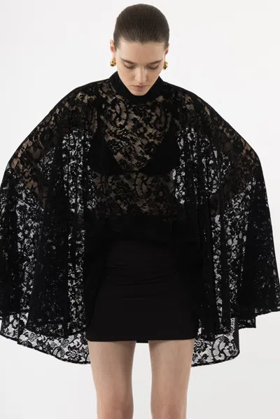 Arakii Velvet Lace Mini Dress In Black