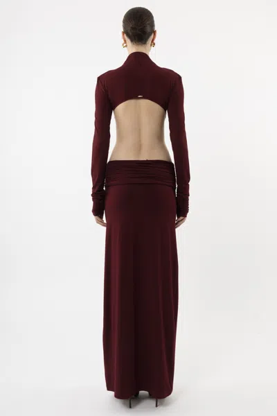 Arakii Jersey Maxi Dress In Burgundy