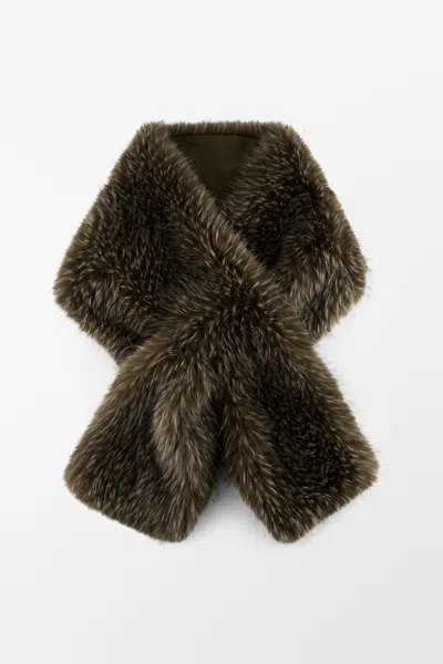 Arakii Faux Fur Scarf In Brown