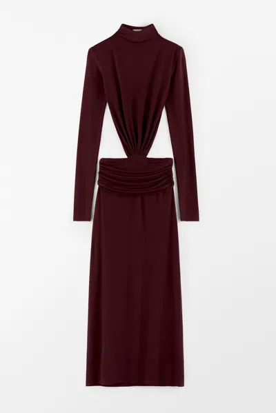 Arakii Jersey Maxi Dress In Burgundy