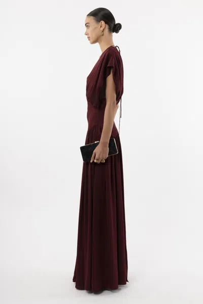 Arakii Maxi Silk Dress In Gray