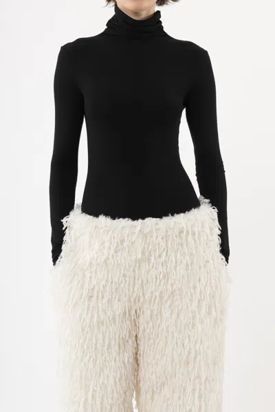 Arakii Oversized Feather Pants In White