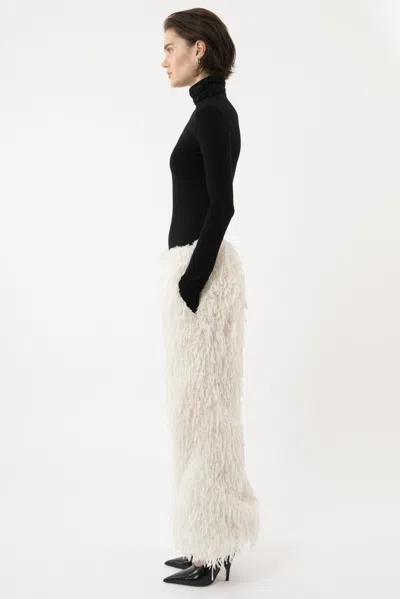 Arakii Oversized Feather Pants In White