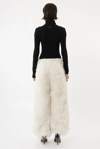 Arakii Oversized Feather Pants In White