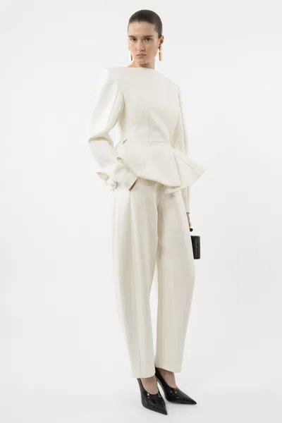 Arakii Peplum Blazer In White