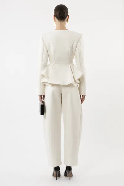 Arakii Peplum Blazer In White