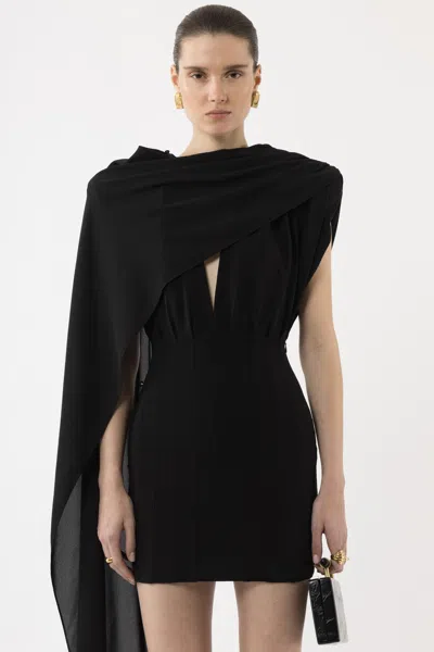 Arakii Deep V-neck Mini Dress In Black