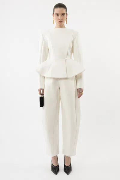 Arakii Barrel Suit Pants In White