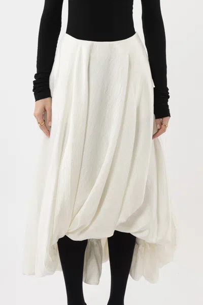 Arakii Balloon Midi Skirt In White