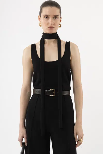 Arakii Moment Scarf Top In Black