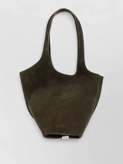 Attico Medium Leather Shoulder Bag With Dual Handles In Brown