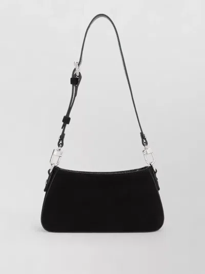 Vivienne Westwood Tesha Suede Shoulder Bag With Adjustable Strap In Black
