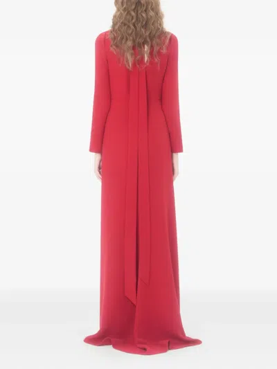 Valentino Cady Couture Ruched Maxi Dress In Red