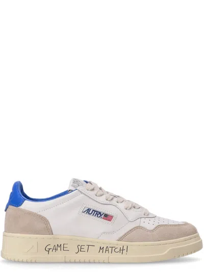 Autry White Blue Lace-up Sneakers In Multi
