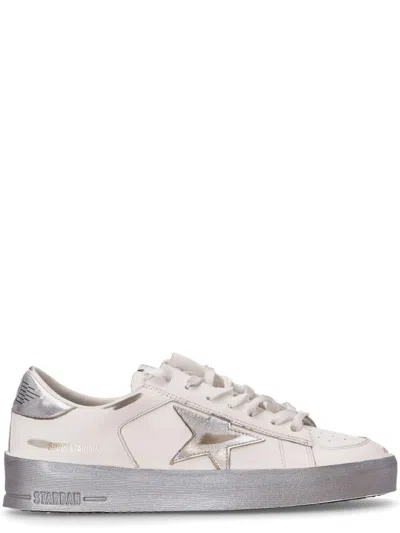 Golden Goose White Leather Sneakers In Animal Print