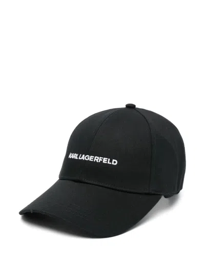 Karl Lagerfeld Black Logo Baseball Hat
