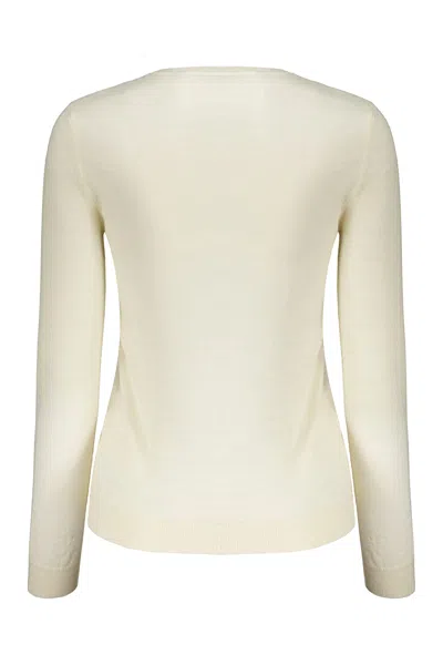 Valentino Logo-embroidered Crew Neck Sweater In Neutral
