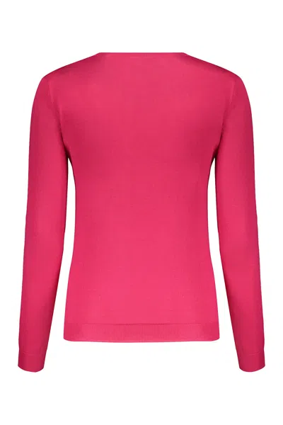 Valentino Long Sleeve Crew-neck Sweater In Pink