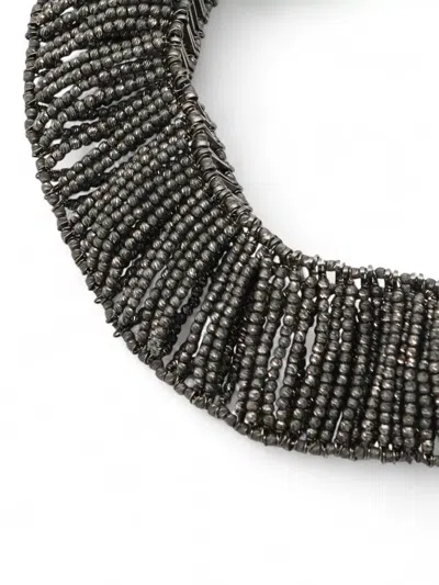 Brunello Cucinelli Adjustable Beaded Necklaces For Every Occasion In Gray