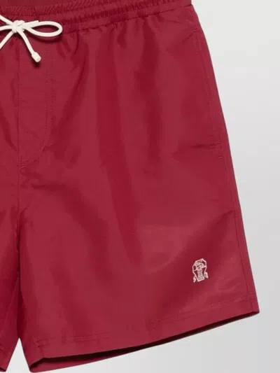 Brunello Cucinelli Comfortable Swim Shorts Featuring Pockets In Red