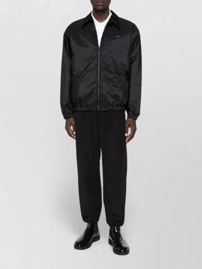 Prada Nylon Jacket Featuring Logo Embroidery In Black