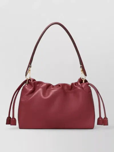 Fendi Women Mamma Baguette Medium Leather Crossbody Bag In Red