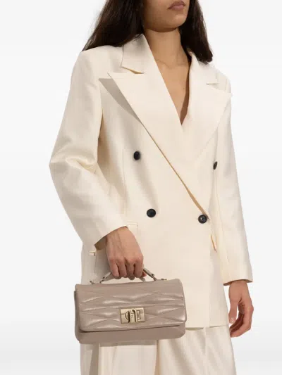 Furla Mini 1927 Leather Tote Bag In Neutral