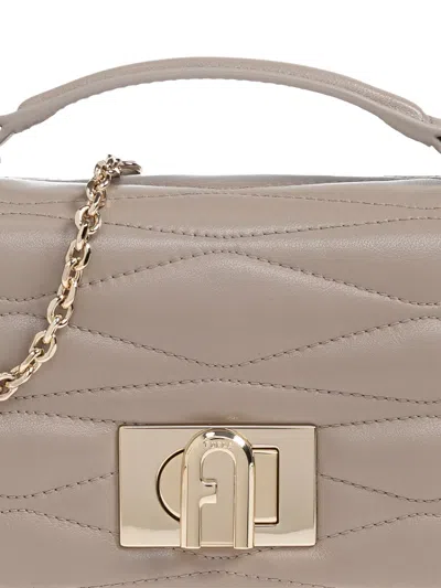 Furla Mini 1927 Leather Tote Bag In Neutral