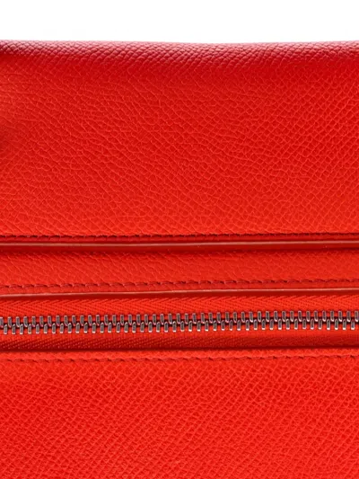 Pre-owned Celine Belt Bag Textured Leather Mini Shoulder Bag In Red