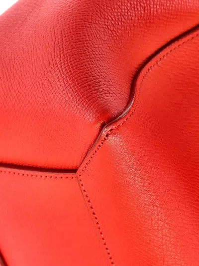 Pre-owned Celine Belt Bag Textured Leather Mini Shoulder Bag In Red