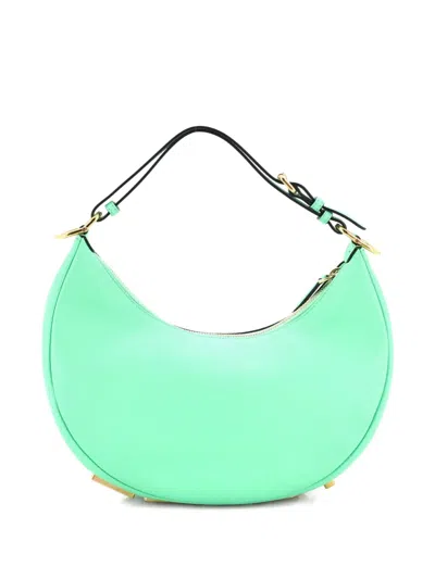 Pre-owned Fendi Graphy Bag Leather Small Hobo Bag In Green