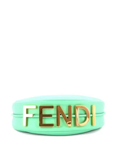 Pre-owned Fendi Graphy Bag Leather Small Hobo Bag In Green