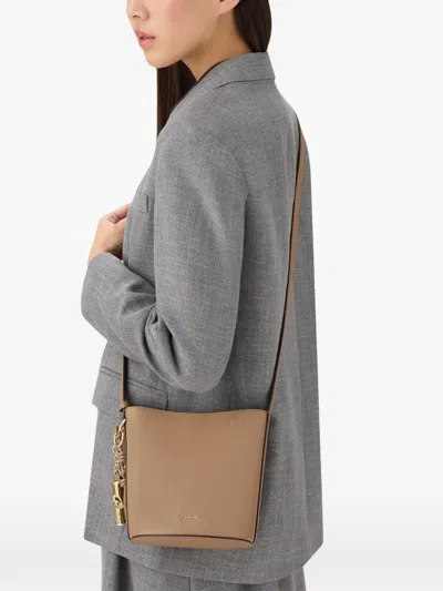 Furla Roxie Pendant Bucket Bag In Brown