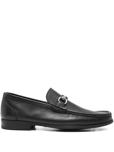 Magnanni Square-toe Loafers In Black