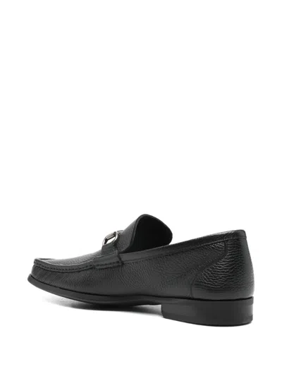 Magnanni Square-toe Loafers In Black